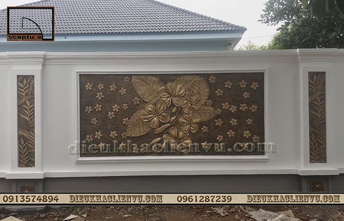 Tranh đá ốp tường kết hợp tiểu cảnh sân vườn